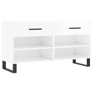 vidaXL Skob&auml;nk vit h&ouml;gglans 102x35x55 cm konstruerat tr&auml;