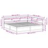 vidaXL S&auml;ng med bokhylla utan madrass vaxbrun 180x200cm massiv furu