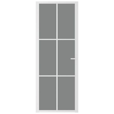 vidaXL Innerdörr 76x201,5 cm vit ESG-glas och aluminium