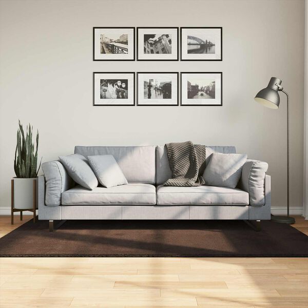 vidaXL Omr&aring;desmattor Rektangul&auml;r HUARTE Brun 170 x 120 cm Polyester