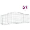 vidaXL Gabioner b&aring;gformade 7 st 200x50x60/80 cm galvaniserat j&auml;rn