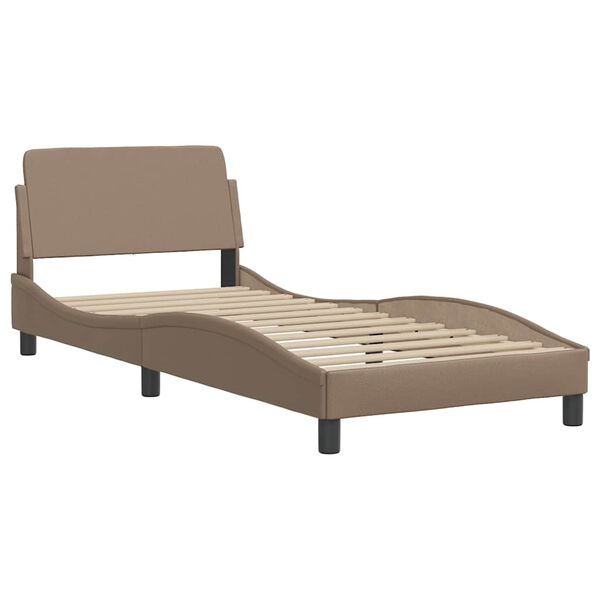 vidaXL Bed Frame "Dover" Cappuccino 90x200 cm Faux Leather