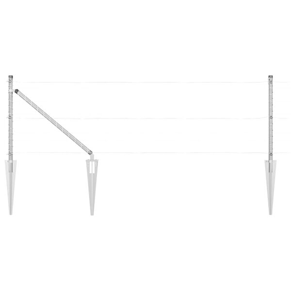 vidaXL St&auml;ngselstolpe 13 pcs Silver St&aring;l