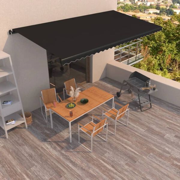 vidaXL Markis manuellt inf&auml;llbar 600x350 cm antracit