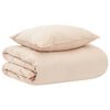 vidaXL T&auml;ckeset med kudde Beige 135 x 200 cm Bomull, Kapok, Polyester