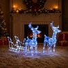 vidaXL Juldekoration renar & sl&auml;de 160 LED 130 cm akryl