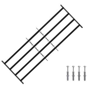 vidaXL S&auml;kerhetsgaller f&ouml;r f&ouml;nster med 4 tv&auml;rg&aring;ende stolpar 3 pcs