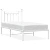 vidaXL S&auml;ngram med huvudgavel metall vit 90x200 cm