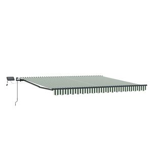vidaXL Utdragbar markis Gr&ouml;n och Vit 450 &times; 300 cm Duk och Aluminium