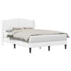 vidaXL S&auml;ngram med huvudgavel Vit 160 x 200 cm Konstl&auml;der