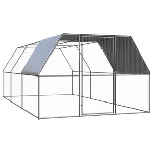 vidaXL H&ouml;nsbur f&ouml;r utomhusbruk 3x6x2 m galvaniserat st&aring;l