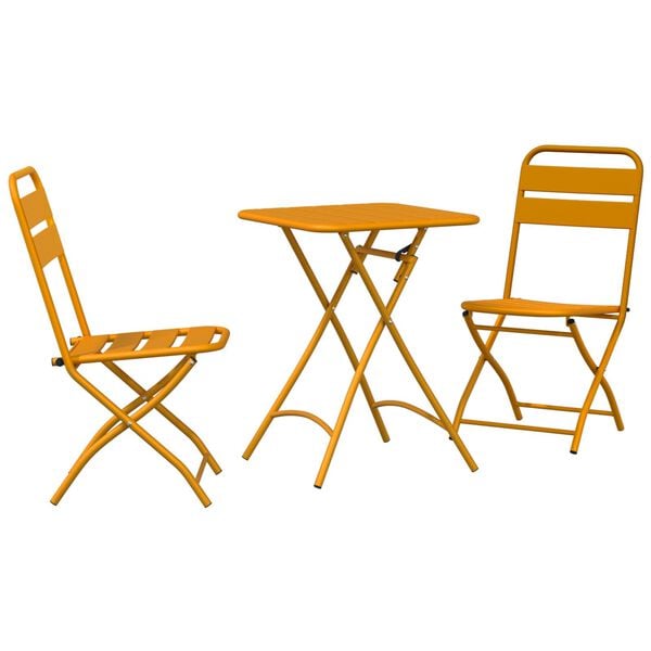 vidaXL Bistroset 3 pcs Senapsgul Stål