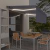 vidaXL Automatisk markis med rullgardin vindsensor LED 4,5x3 m bl&aring;/vit
