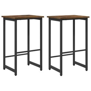 vidaXL Barpall 2 st R&ouml;kt ek 40 x 32 x 64 cm Konstruerat tr&auml;