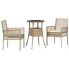 vidaXL Trädgårdsmöbelset 3 pcs Beige Poly rattan