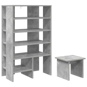 vidaXL Skosk&aring;p 2 st 62 x 35 x 100 cm Konstruerat tr&auml; Betonggr&aring;