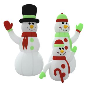 vidaXL Uppbl&aring;sbara sn&ouml;gubbar med LEDs 360 cm