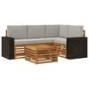 vidaXL Utomhussoffset 5 pcs Naturlig och ljusgr&aring; 59 x 59 x 37 cm