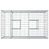 vidaXL Gabion upph&ouml;jd s&auml;ng Silver 100 x 60 x 55 cm Galvaniserat St&aring;l