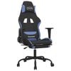 vidaXL Gamingstol med fotst&ouml;d och massage svart och bl&aring; tyg