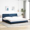 vidaXL Bed Frame with LED without Mattress Blue 200x200 cm Fabric