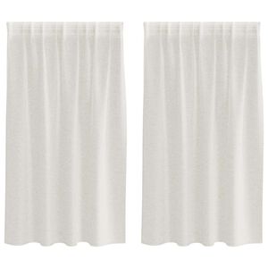 vidaXL Voile Gardin med gardiner 2 pcs Kr&auml;m 140 x 140 cm Polyester