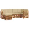 vidaXL Utomhussoffset 6 st Naturlig och Beige Polyester
