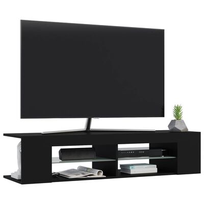 vidaXL TV-bänk med LED-belysning svart 135x39x30 cm