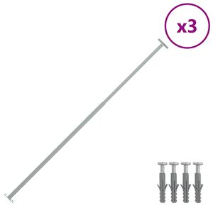 vidaXL Justerbara inkrypningsskydd f&ouml;r f&ouml;nster 3 st 710-1200 mm