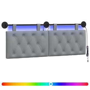 vidaXL H&auml;ngande s&auml;nggavel Med LED-lampa Ljusgr&aring; Tyg