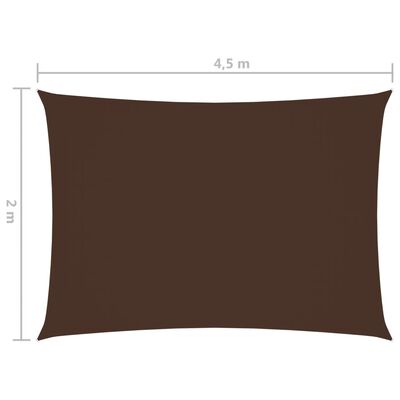 vidaXL Solsegel oxfordtyg rektangulärt 2x4,5 m brun