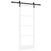 vidaXL Skjutd&ouml;rr ORKDAL Vit 83 x 202 cm Massivt talltr&auml; och glas