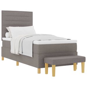 vidaXL B&auml;ddfj&auml;der med huvudgavel Taupe 200 x 90 cm tyg
