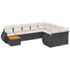vidaXL Loungegrupp 10 delar med svarta dynor konstrotting