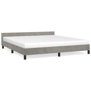 vidaXL S&auml;ngram utan madrass ljusgr&aring; 180x200 cm sammet