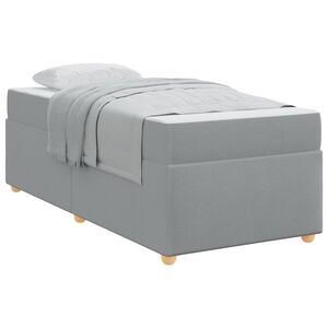vidaXL S&auml;ngram med madrass Ljusgr&aring; 80 x 200 cm tyg