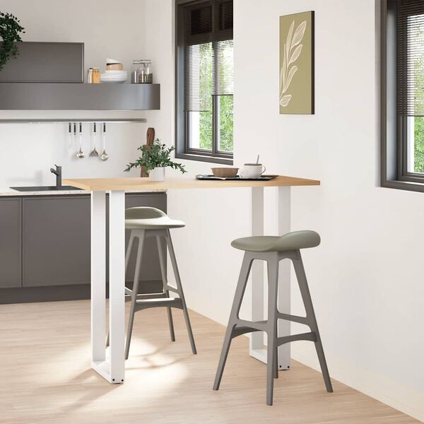 vidaXL Barbordsben U-formade 2 st vita 40x(110-111) cm st&aring;l