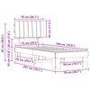 vidaXL Sängram med Klädd Huvudgavel Ljusgrå 75 x 190 cm Massiv furu