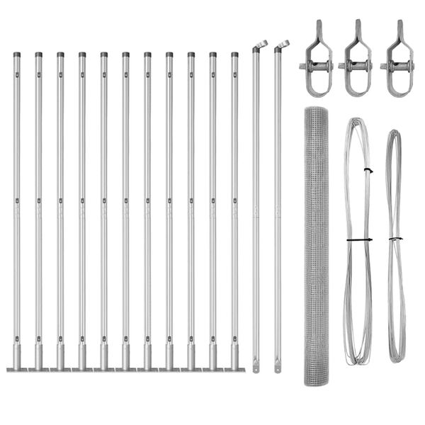 vidaXL St&auml;ngselstolpe Silver 25 x 1,5 m (19 x 19 mm n&auml;t) St&aring;l