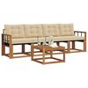 vidaXL Utomhussoffset med kudde 5 pcs Naturlig och Beige
