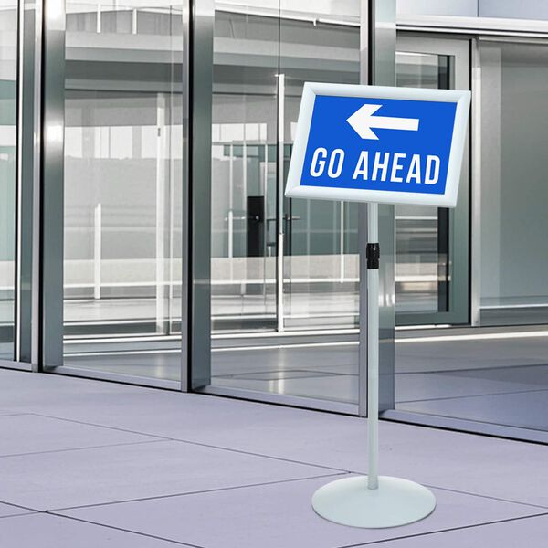 vidaXL Pedestal affischst&auml;ll Silver 33 x 33 x 126 cm PVC och st&aring;l