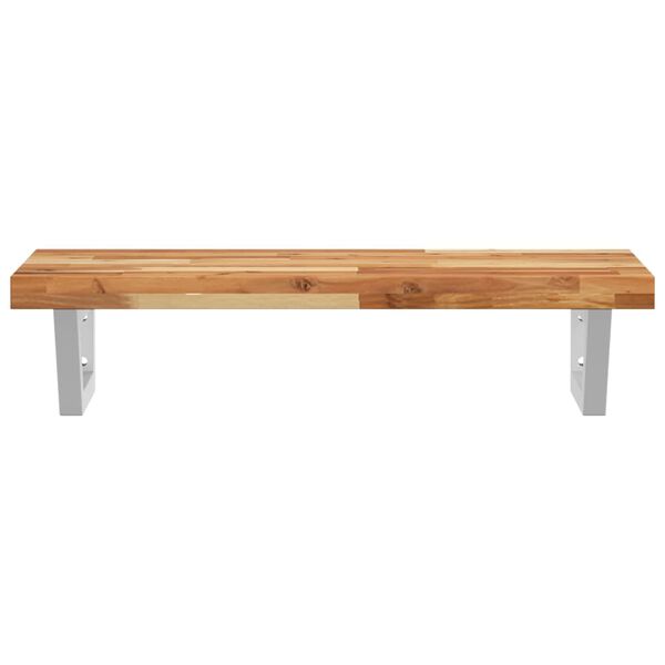 vidaXL V&auml;ggmonterad handfatshylla st&aring;l och massivt akaciatr&auml;