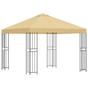 vidaXL Paviljong 3 x 3 m Gr&auml;ddvit Polyester och St&aring;l 190 gsm