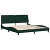 vidaXL Bed Frame with LED without Mattress Dark Green 180x200 cm Velvet