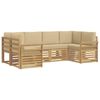 vidaXL Utomhussoffset 6 st Vit och Beige Polyester