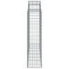 vidaXL Gabioner bågformade 9 st 200x50x160/180 cm galvaniserat järn