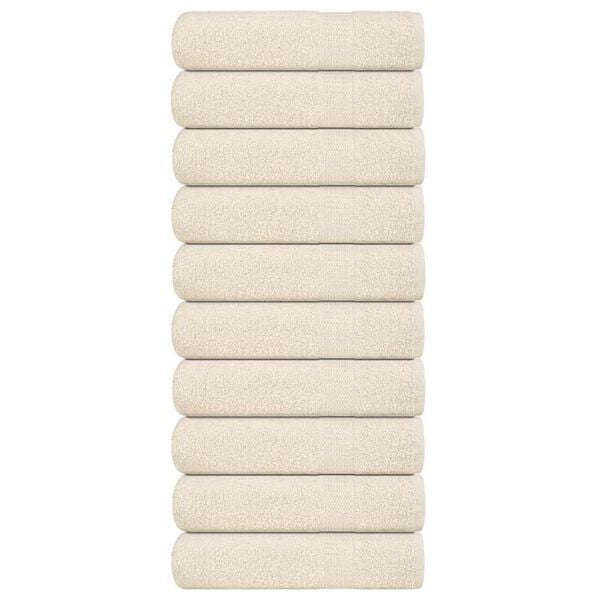 vidaXL Duschhanddukar FROGN 10 st gr&auml;ddvit 70x140 cm 360 gsm