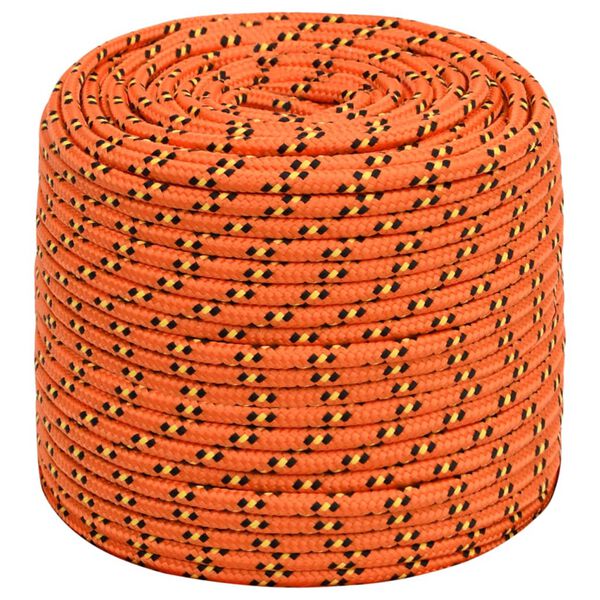 vidaXL B&aring;tlina orange 10 mm 25 m polypropylen