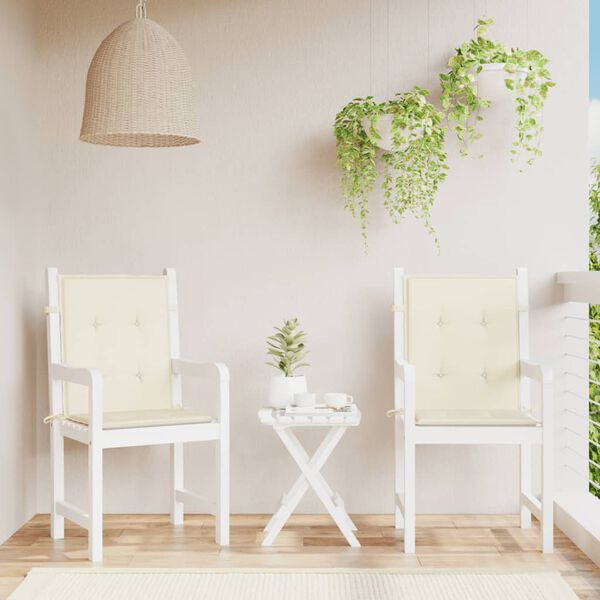 vidaXL Stolsdynor 2 st gräddvit 100x50x3 cm oxfordtyg