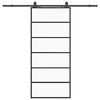 vidaXL Skjutd&ouml;rr med beslag svart 90x205 cm ESG-glas